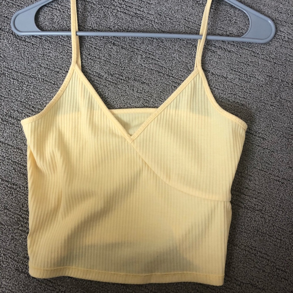PacSun yellow spaghetti strap crop top